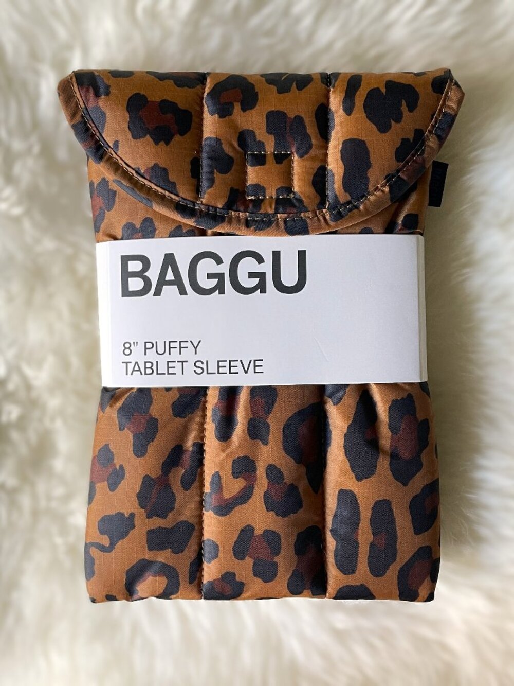 NWT Baggu Puffy Tablet Sleeve 8" - Leopard